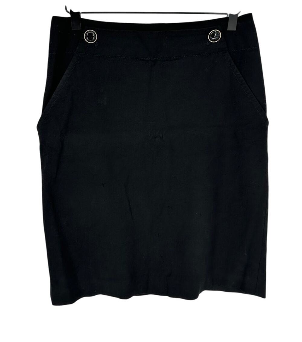 Banana Republic Black Skirt 4 Vintage A Line Button Accent Casual Workwear Y2K